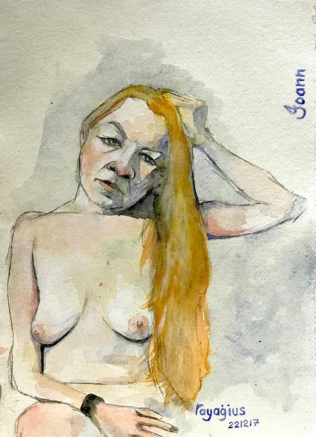 Joanna in Watercolour III Painting by Ray Agius