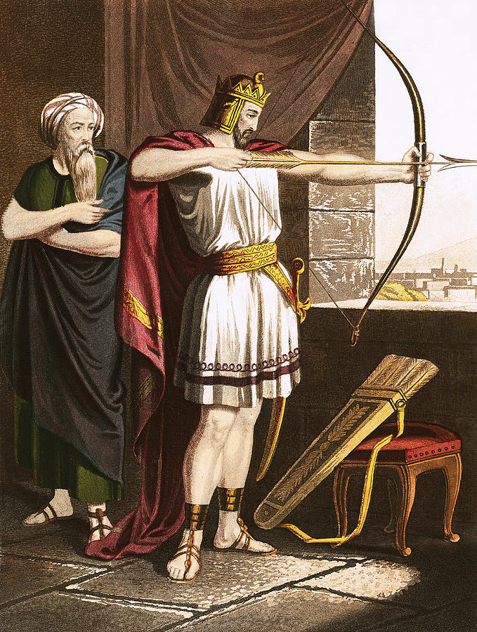 Joash Shooting Arrows At The Command Of Elisha Painting By English School