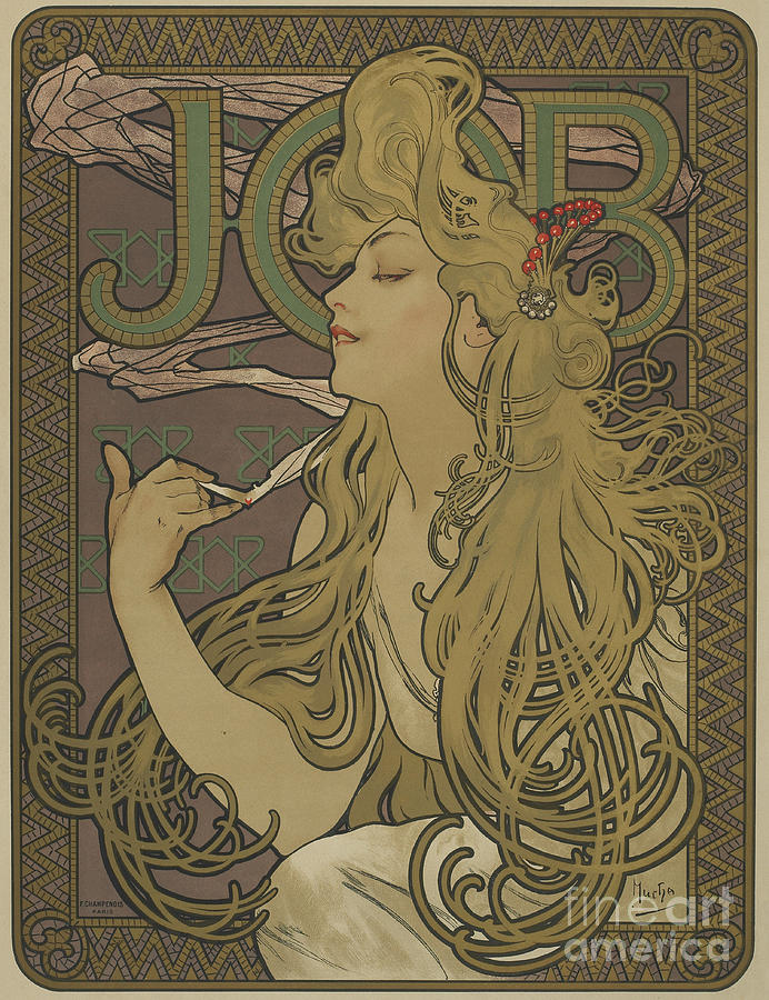 Job, 1896 Painting by Alphonse Marie Mucha