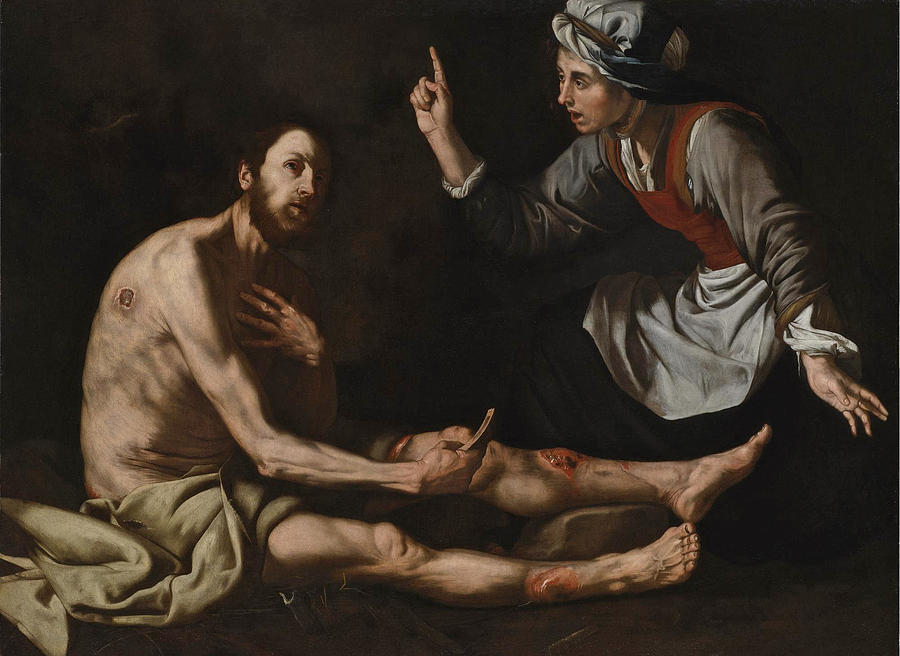 Jusepe De Ribera Painting - Job on the Ash Heap by Jusepe de Ribera
