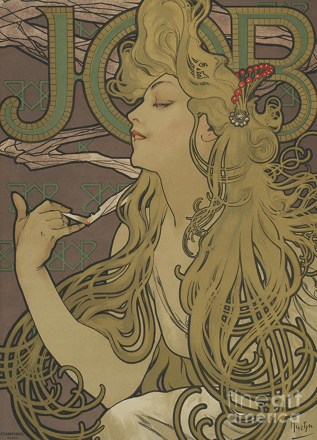 Job Vintage Poster Painting by Alphonse Marie Mucha