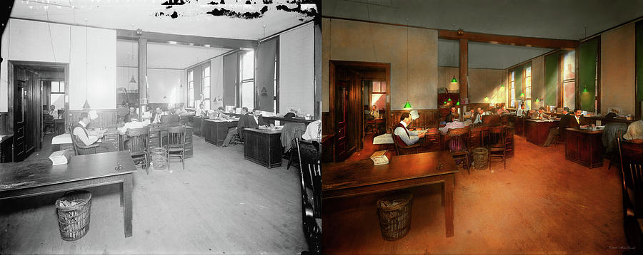 Detroit Photograph - Jobs Other - Office - Its news worthy 1899 - Side by Side by Mike Savad
