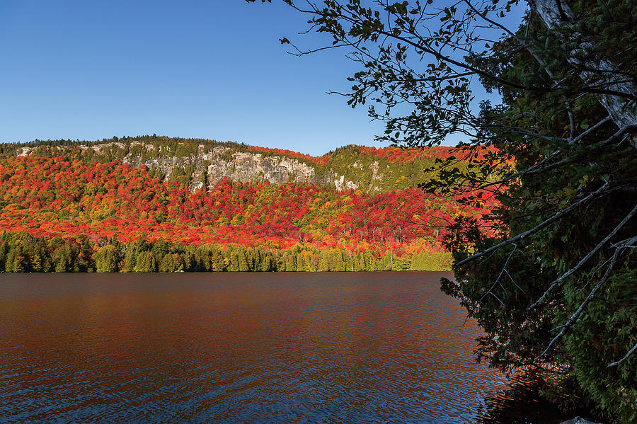 Jobs Pond and Mountain Autumn Photograph by Tim Kirchoff