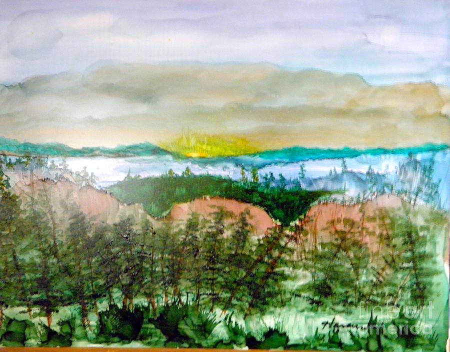 Blue Sky Painting - Jocasee Gorge Sunset by Robert  ARTSYBOB Havens