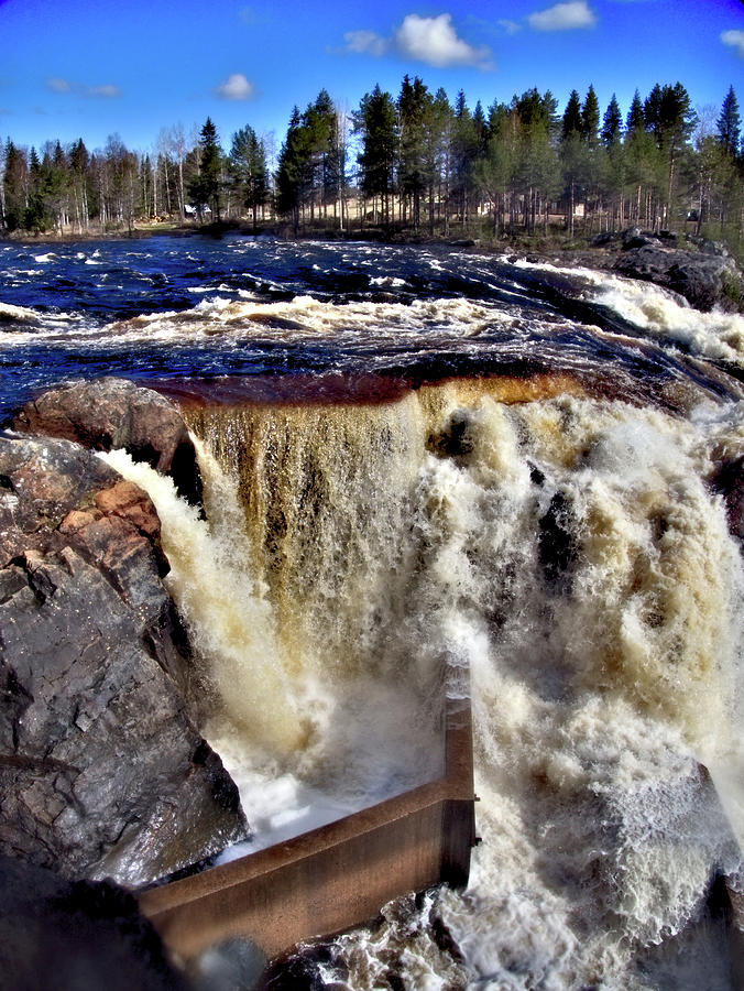 Waterfall Photograph - Jockfall, waterfall in the north of Sweden by Webbon