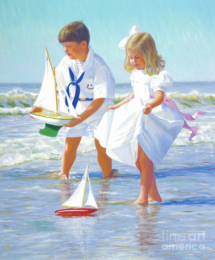 Joe and Sarah Sailing Painting by Candace Lovely
