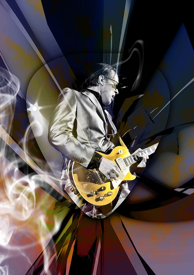 Joe Bonamassa Blue Guitarist Art Mixed Media by Marvin Blaine