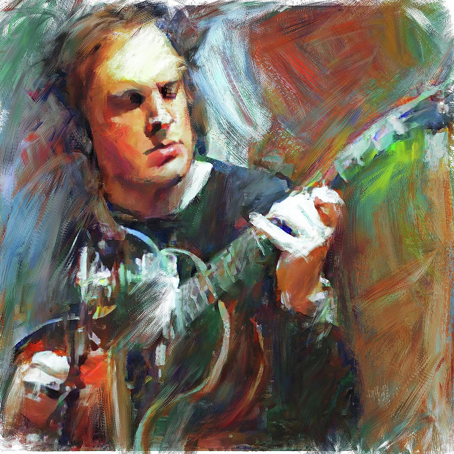 Joe Bonnamassa playing guitar Digital Art by Yury Malkov