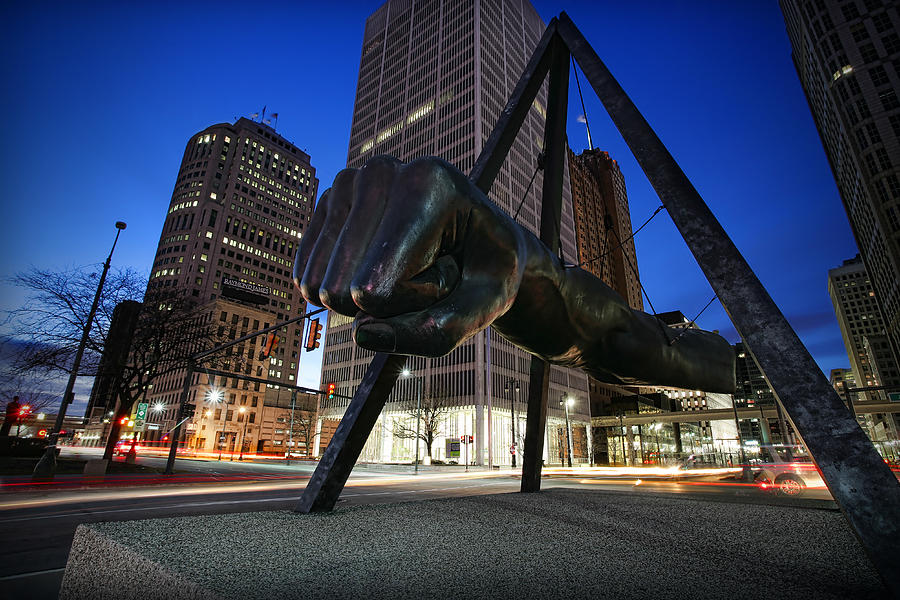 Detroit Photograph - Joe Louis Fist Statue Jefferson and Woodward Ave. Detroit Michigan by Gordon Dean II