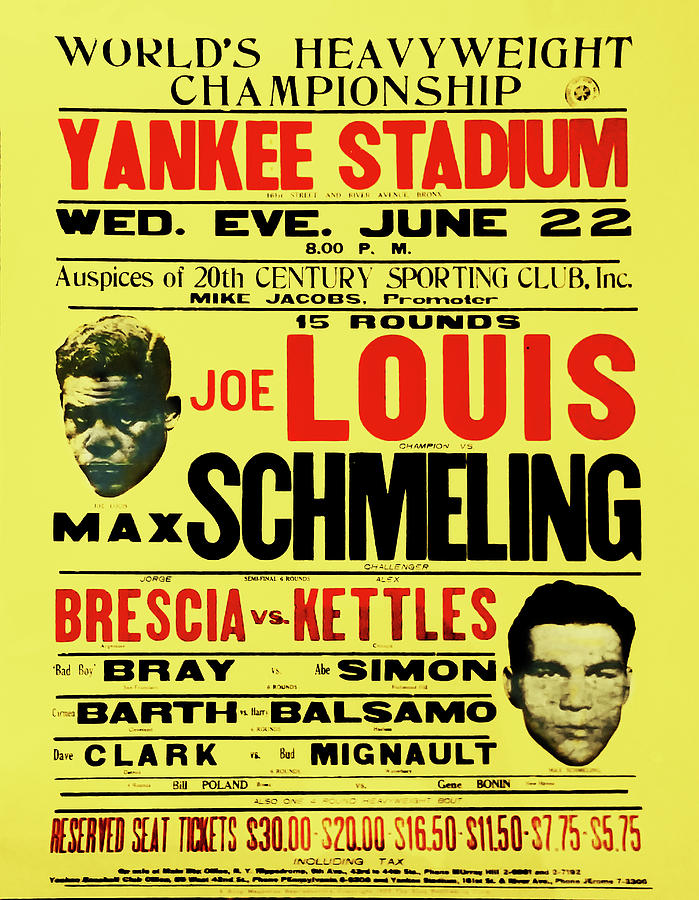Joe Louis vs Max Schmeling Photograph by Bill Cannon - Pixels Merch