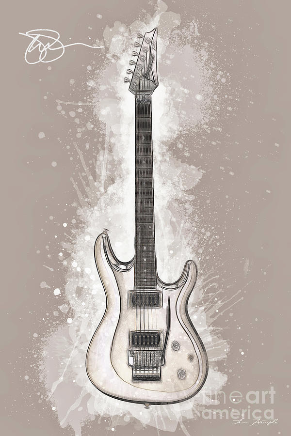 Joe Satriani Guitar Digital Art by Tim Wemple