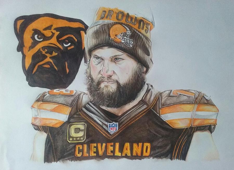 Joe Thomas Cleveland Browns Homage Retired Player Caricature