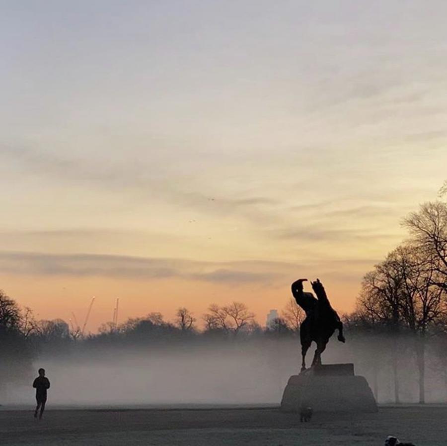 London Photograph - Jogger In The Morning Mist by Steve Dunlop