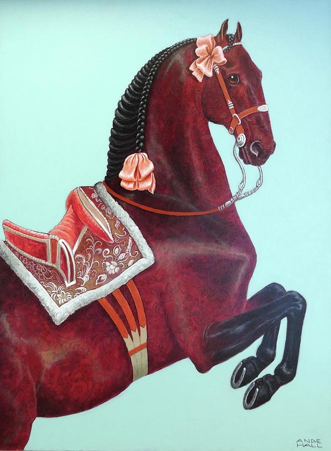 Baroque Horse Painting - Johann by Ande Hall