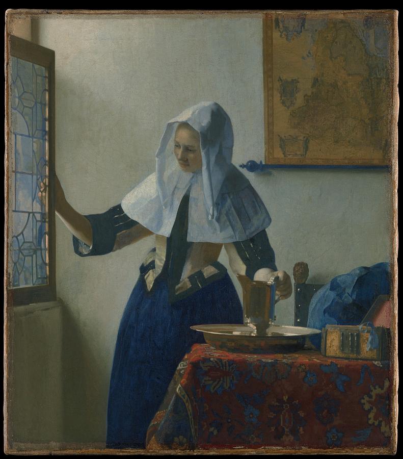 Vintage Painting - Johannes Vermeer Young_Woman by Johannes Vermeer