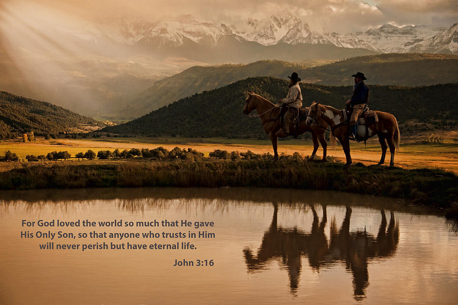 John 3 16 Scripture and Picture Photograph by Ken Smith