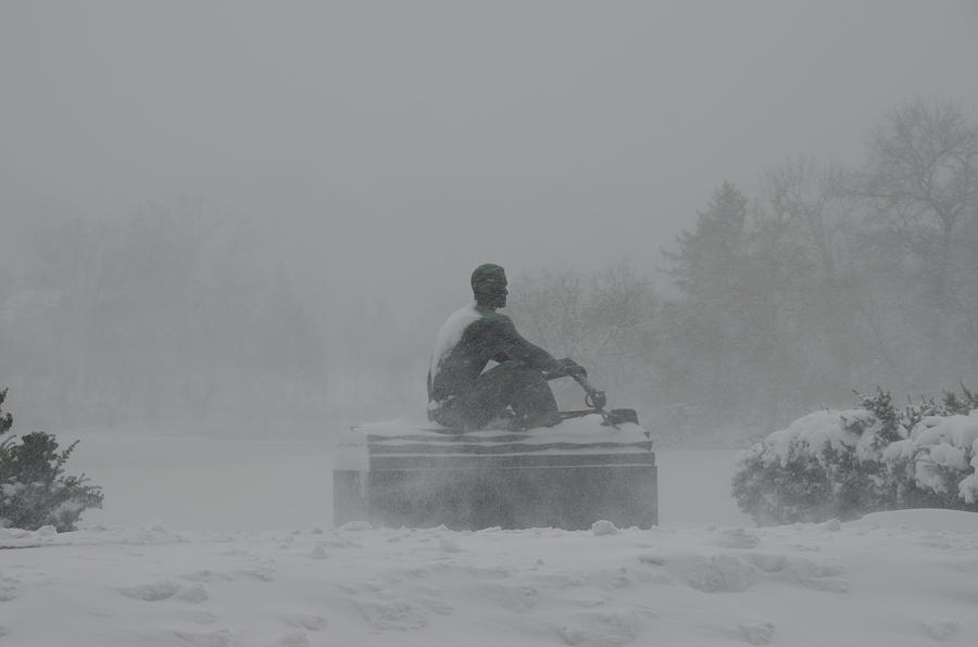 John B Kelly - Rowing in the Snow Photograph by Bill Cannon