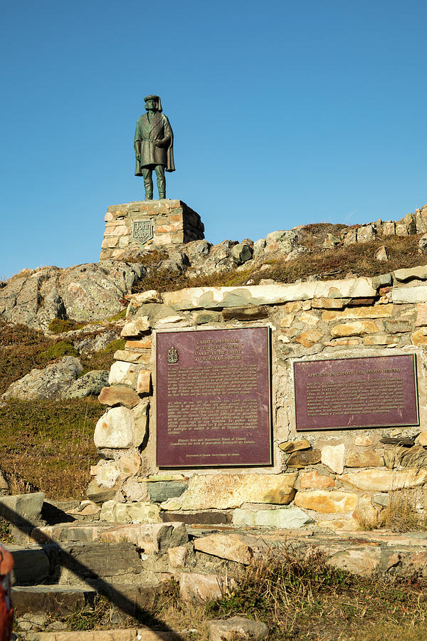 John Cabot memorial at Landfall Municipal Park, Bonavista, Newfo Photograph by Karen Foley
