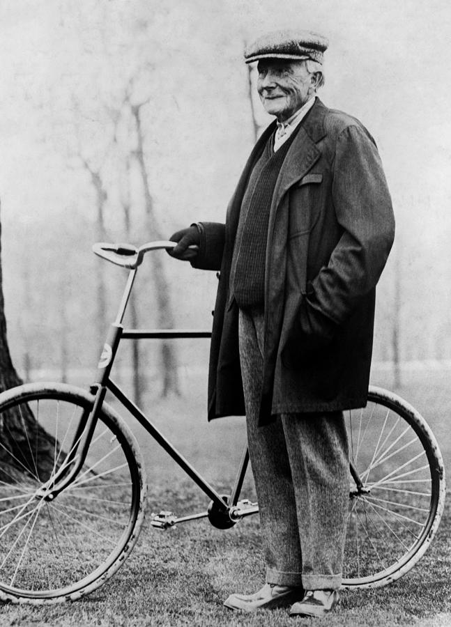 John D. Rockefeller with Bicycle - 1913 Photograph by War Is Hell Store -  Fine Art America