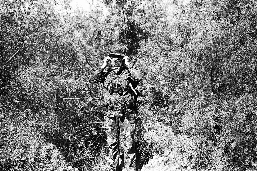 John Dane in Viet Nam   camouflage uniform  near American Fork Utah 1975 Photograph by David Lee Guss