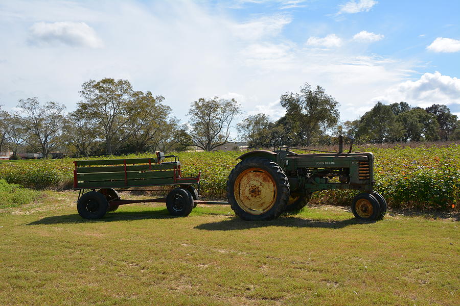 John Deere And Trailer On The Farm Photograph by Charlie Day