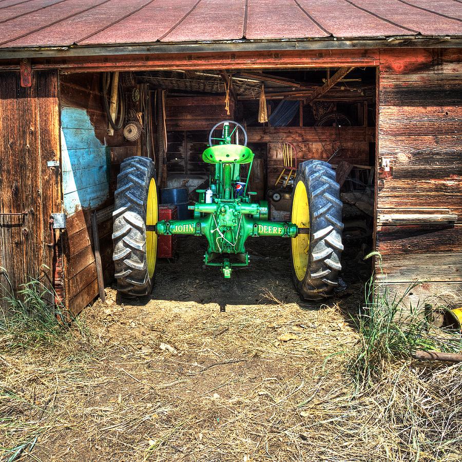 John Deere in the Barn Photograph by Randy Waln