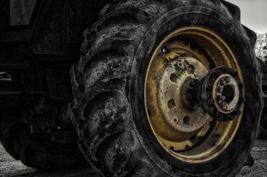 Yellow Tractor Rim   Photograph by Eugene Campbell