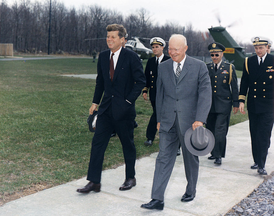 John F. Kennedy And Dwight D. Eisenhower Photograph by Robert Knudsen ...