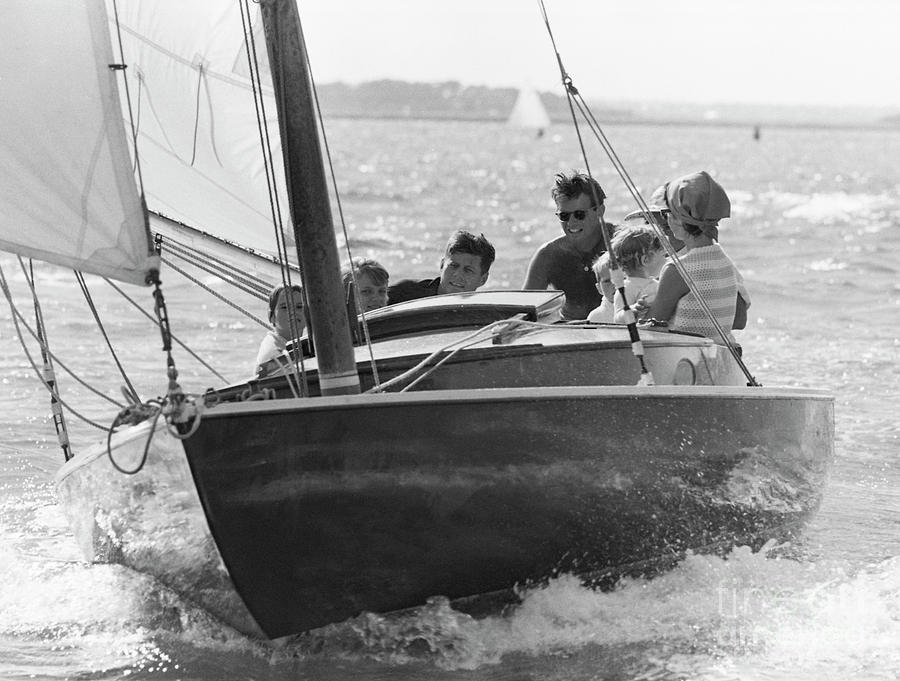 Sports Photograph - John F. Kennedy and family by The Harrington Collection