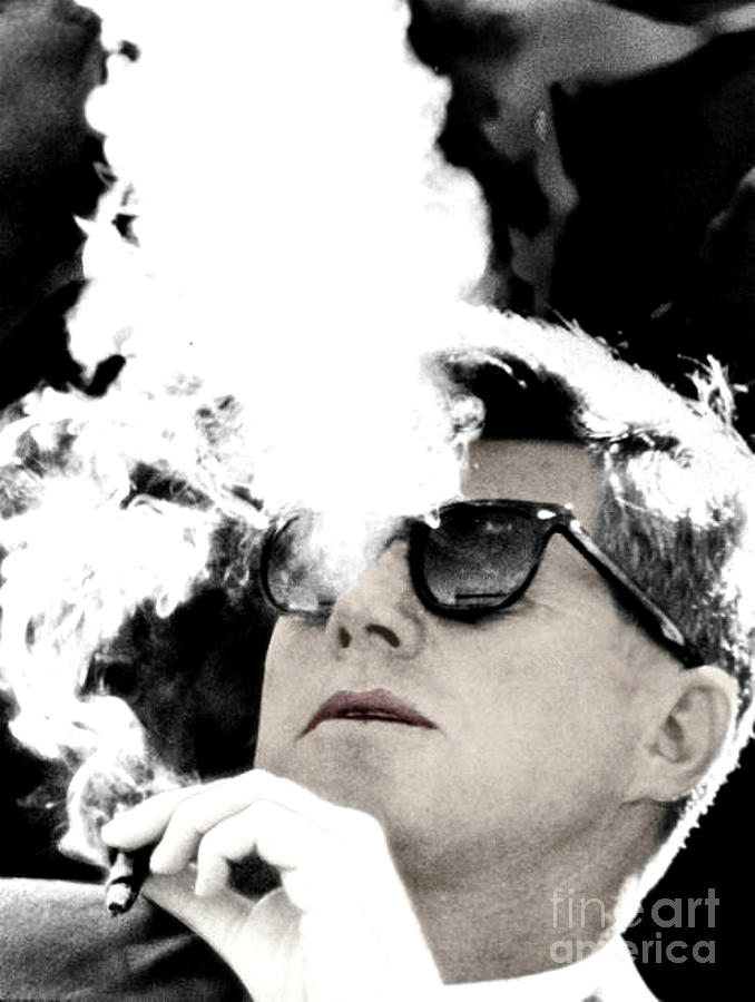 John F Kennedy Cigar and Sunglasses Photograph by Doc Braham