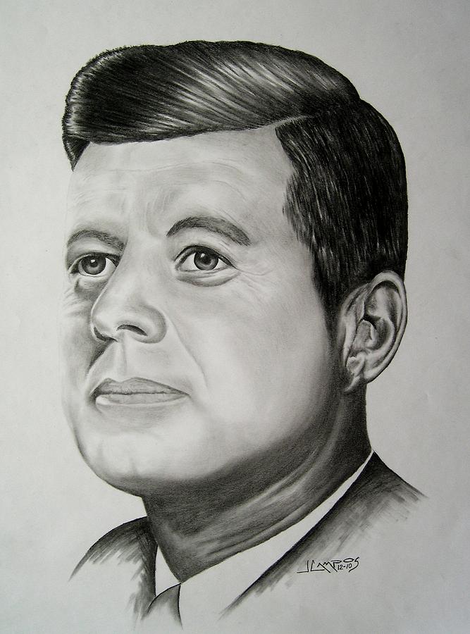 John F Kennedy Drawing - John F. Kennedy by Jesus Campos