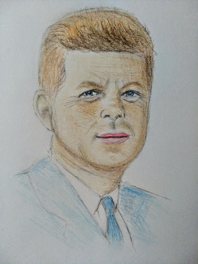 John F Kennedy Drawing by Paul Blackmore