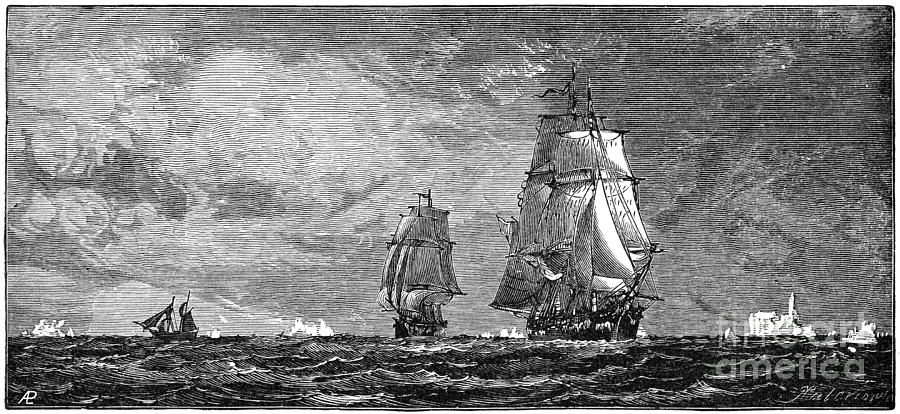 JOHN FRANKLINS EXPEDITION, c1845.  Drawing by Granger