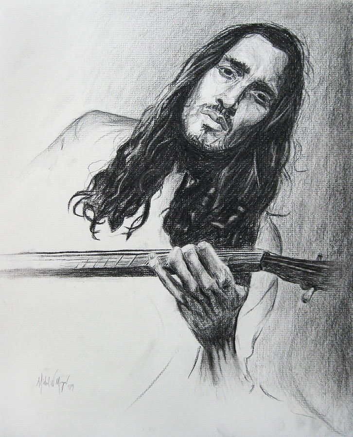 John Frusciante 1 Drawing by Michael Morgan