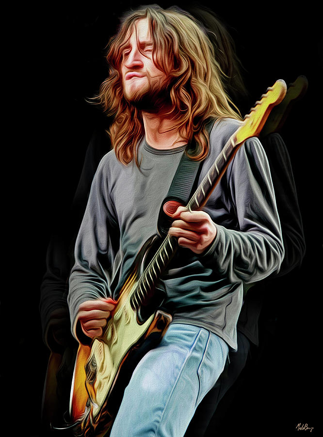 John Frusciante Digital Art by Mal Bray