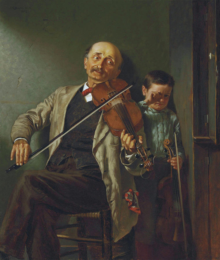 John George Brown The Duet 1882  Painting by Movie Poster Prints