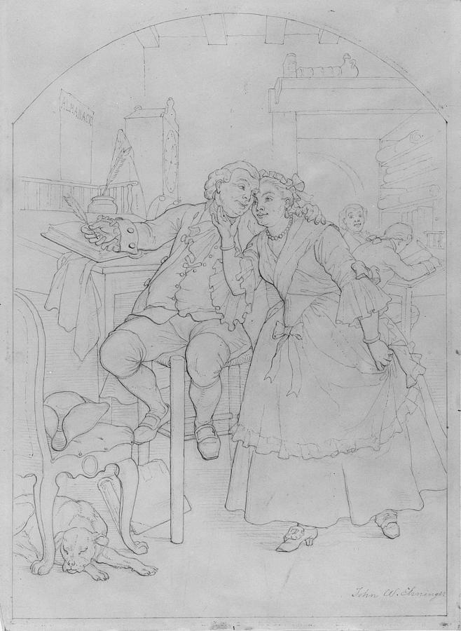 John Gilpin and His Wife Pledge to Renew Their Wedding Vows Drawing by John Whetten Ehninger