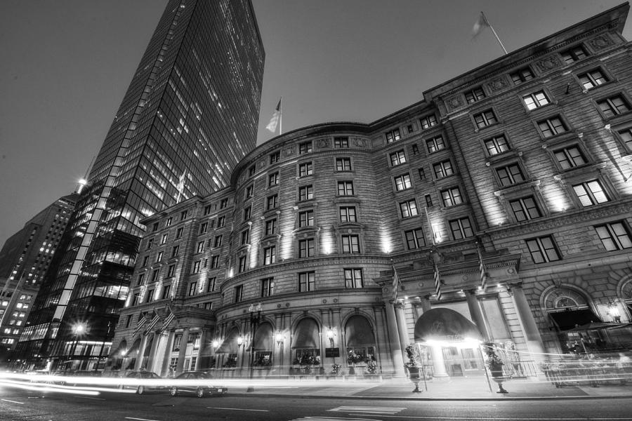 John Hancock Tower Fairmont Copley Plaza Boston MA Black and White Photograph by Toby McGuire