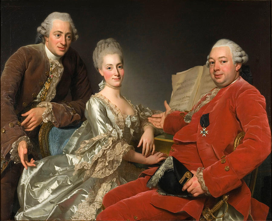 John Jennings Esq. his Brother and Sister-in-Law Painting by Alexander Roslin