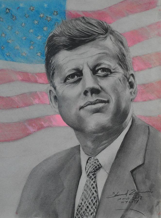 John Kennedy Drawing by Eduard Zenuni Fine Art America