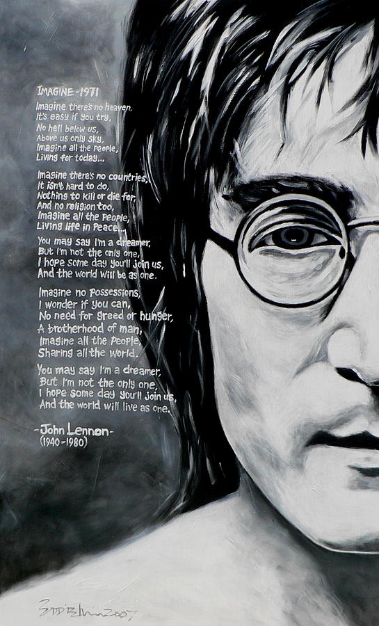 The Beatles Painting - John Lennon - Imagine by Eddie Lim