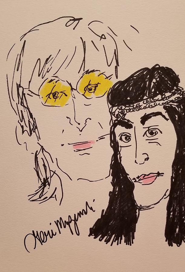 John Lennon And Yoko Ono Drawing By Geraldine Myszenski