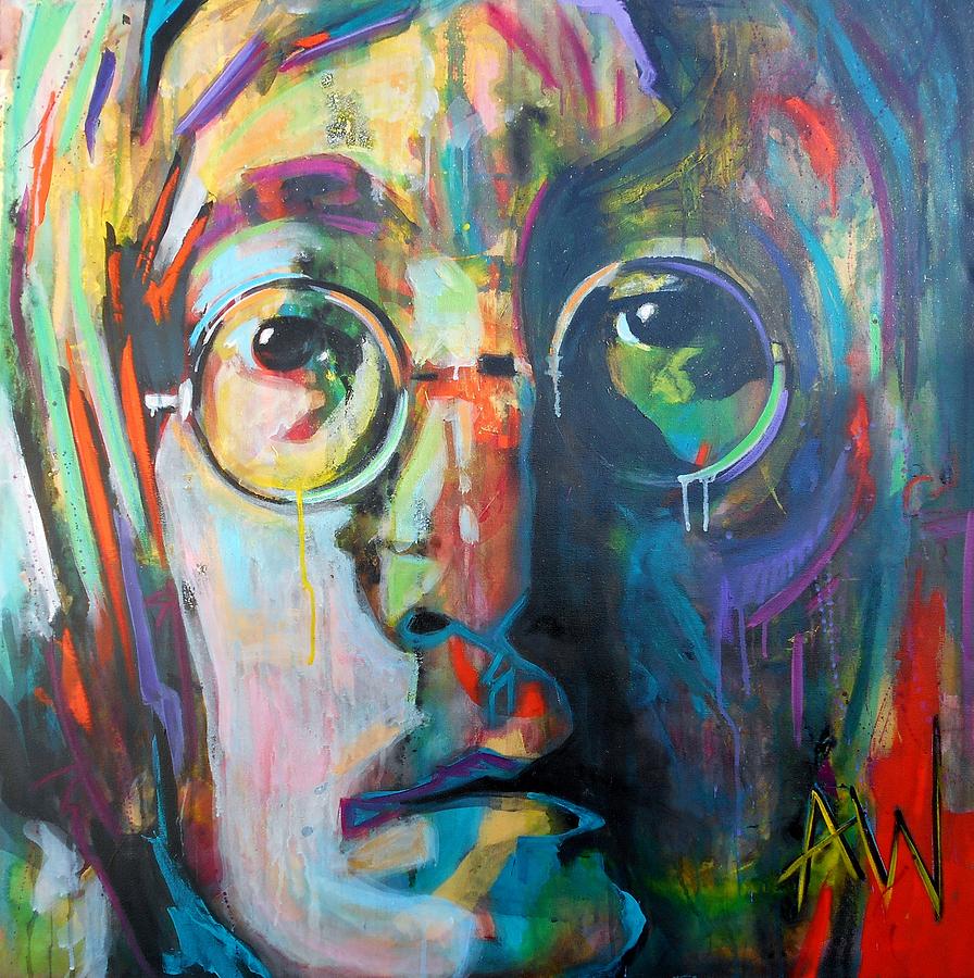 John Lennon Painting by Angie Wright