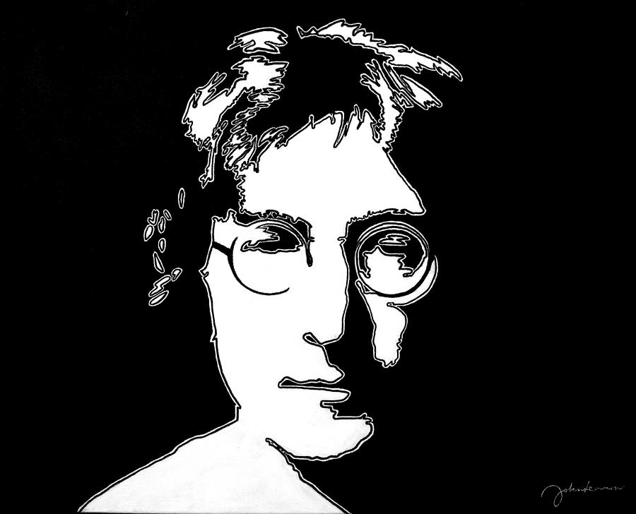 John Lennon Soft White Painting by Ian Cameron - Fine Art America