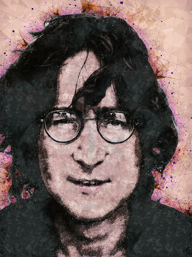 John Lennon Portrait Mixed Media