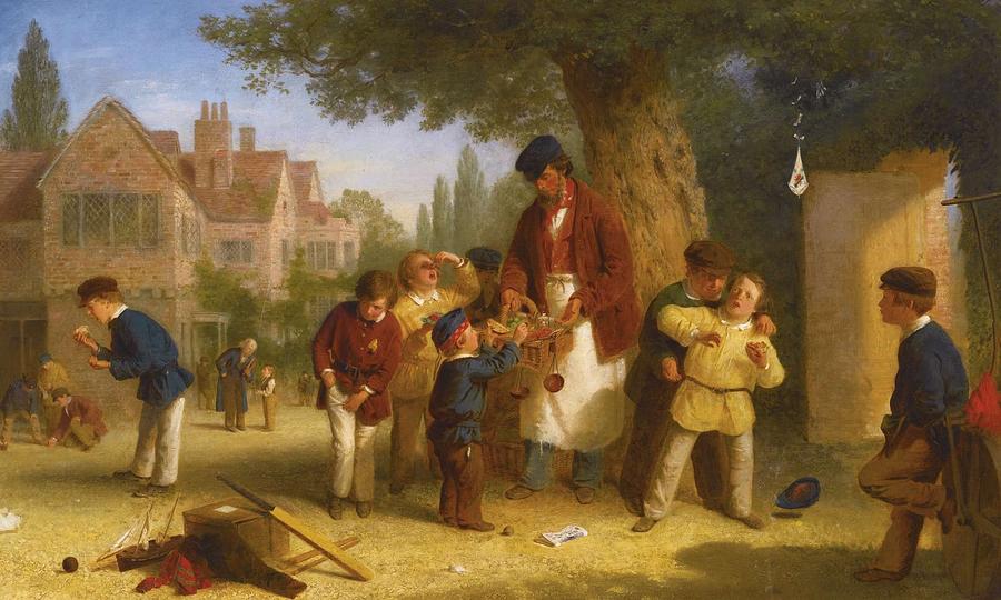 John Morgan, R.b.a. 1823-1886 A Village School In Bedfordshire Painting