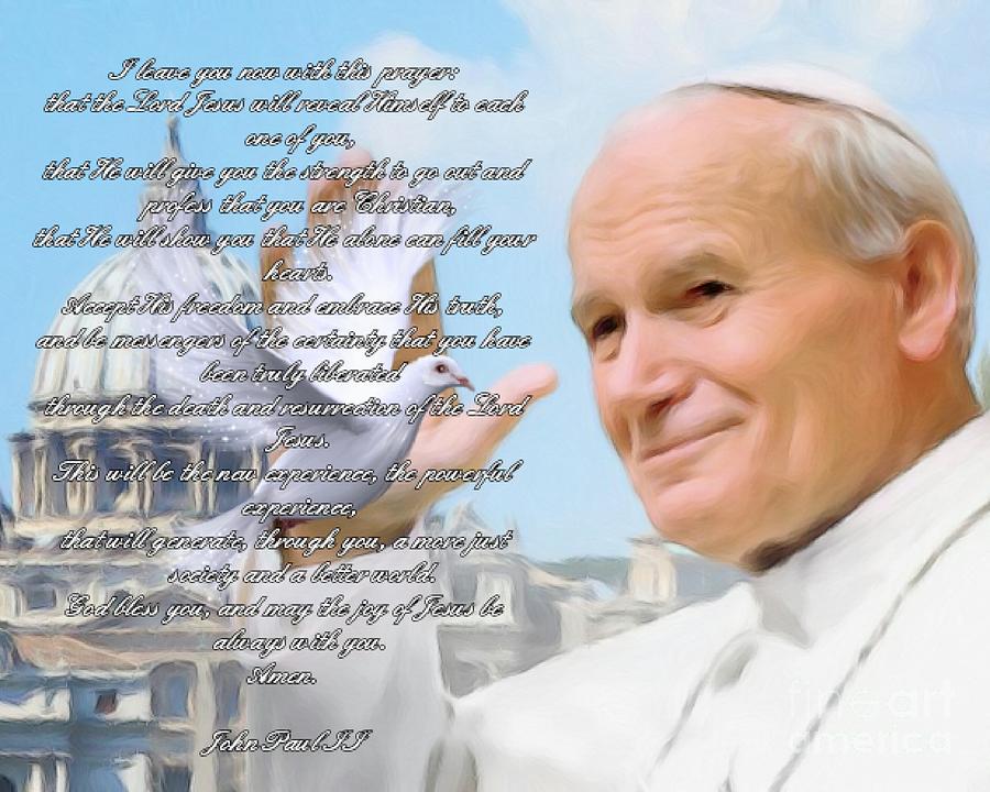Pope John Paul II Evangelization Prayer Photograph by Elizabeth Duggan
