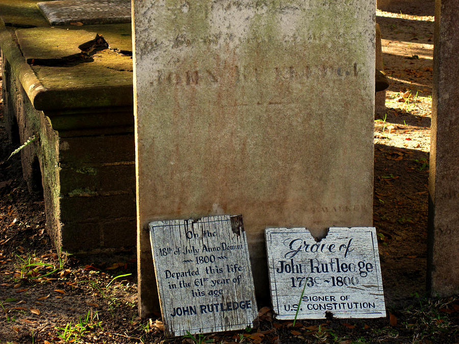 John Rutdledge Grave in Charleston SC Photograph by Susanne Van Hulst