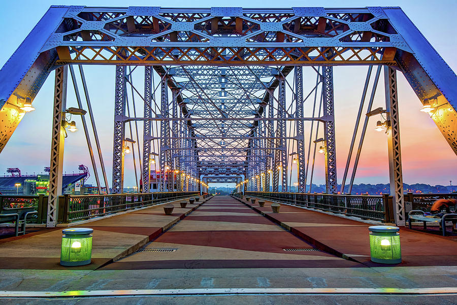 John Seigenthaler Pedestrian Bridge - Nashville Tennessee Photograph by Gregory Ballos