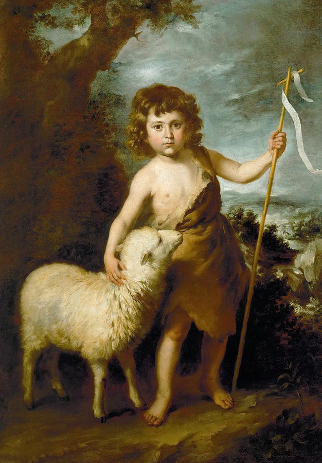 John the Baptist as a Child Painting by Bartolome Esteban Murillo